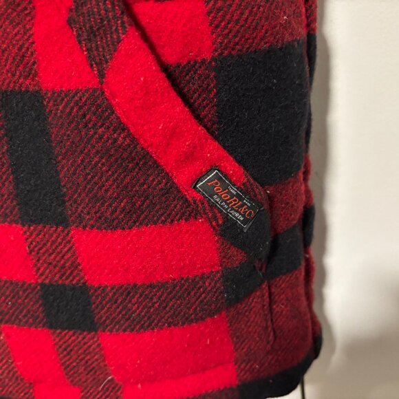 $800 RARE Polo Ralph Lauren Plaid Reversible Down Vest Leather Yoke- Small - Picture 7 of 11